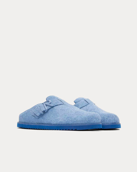 Represent Initial Suede Sky Blue Mules - 2