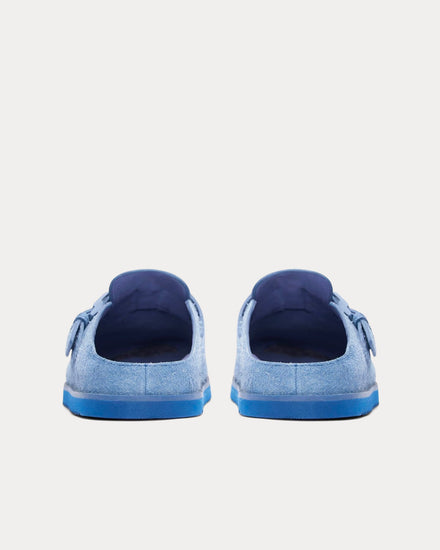 Represent Initial Suede Sky Blue Mules - 3