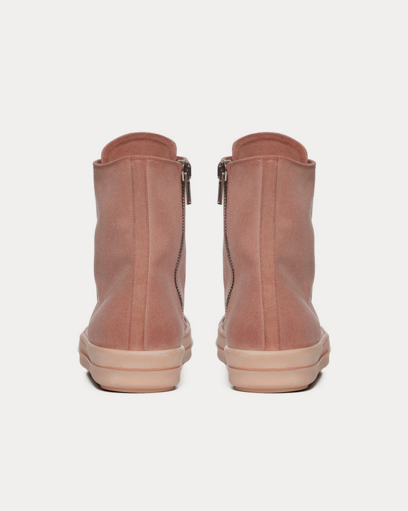 Rick Owens DRKSHDW Denim Faded Pink High Top Sneakers - 3