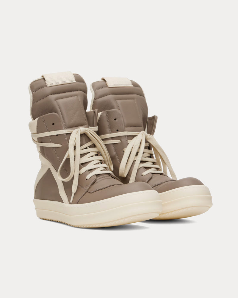 Rick Owens Men's Hollywood Geobasket Leather Taupe / Milk