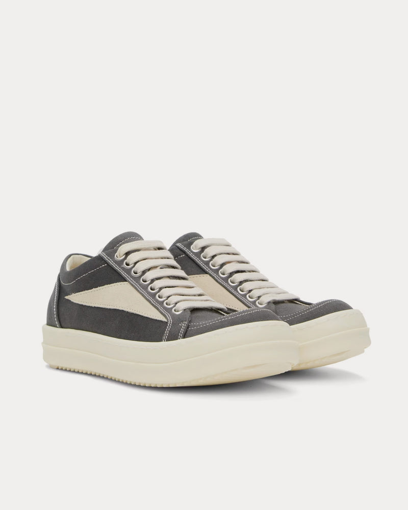 Rick Owens DRKSHDW Vintage Canvas Dark Dust / Milk / Milk Low Top Sneakers - 2