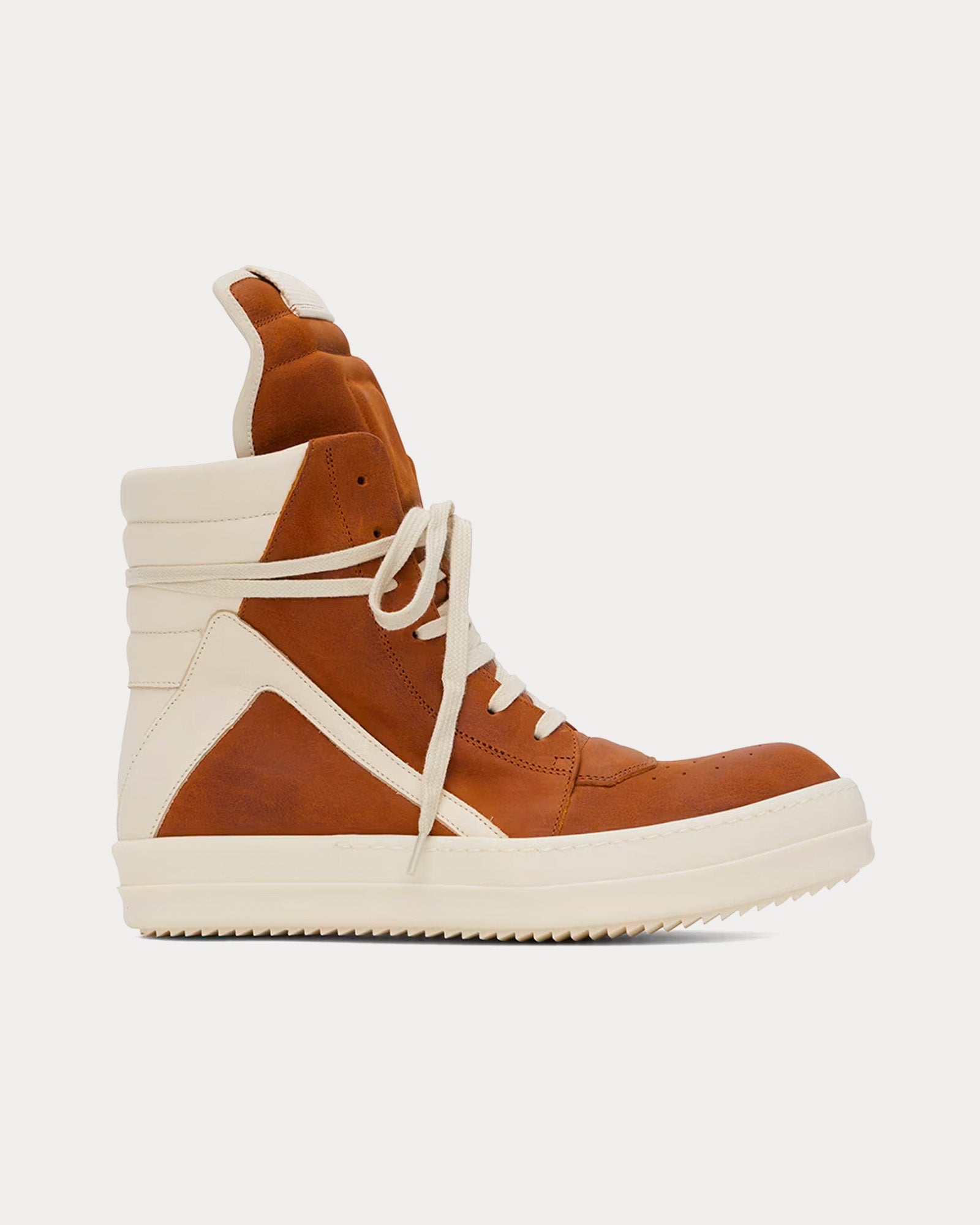 Rick Owens Men's Geobasket Leather Clay / Milk / Milk High Top