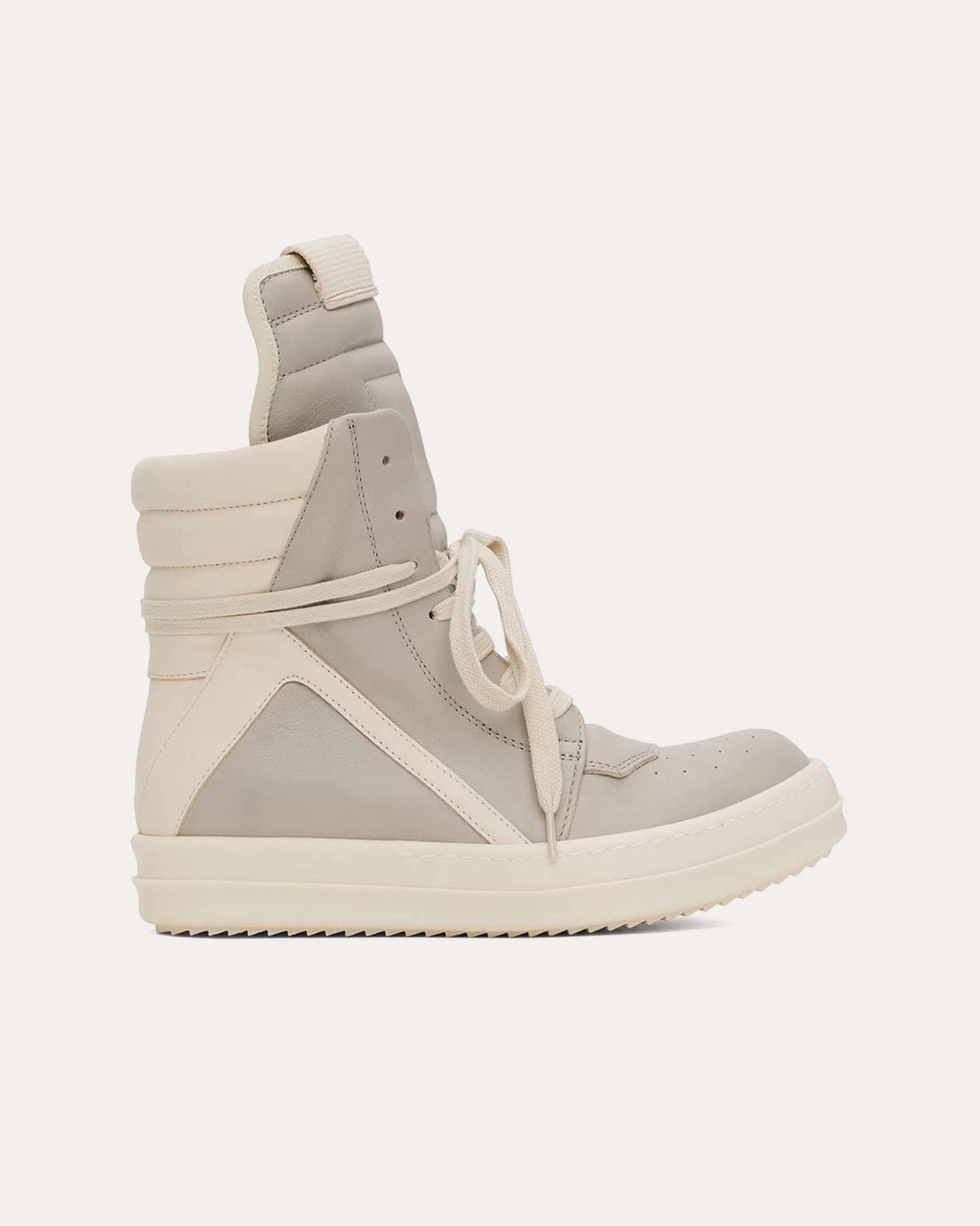 Rick Owens Men's Geobasket Leather Pearl / Milk / Milk High Top