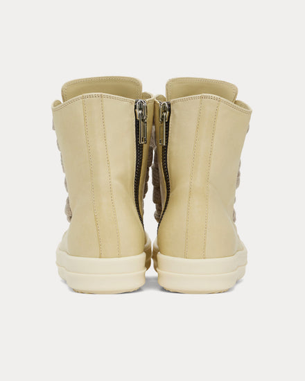 RICK OWENS | JUMBOLACED SNEAKERS PARCHMENT/MILK スニーカー Rick Owens Women's Hollywood Jumbolace Leather Parchment