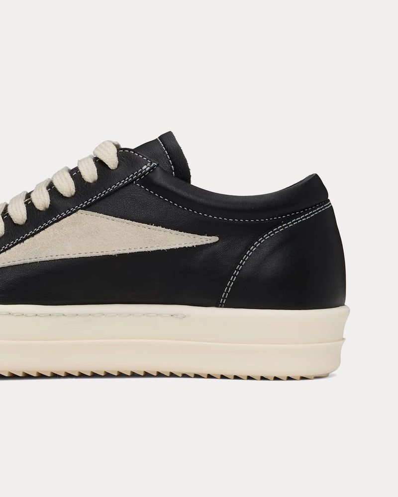 Rick Owens Hollywood Vintage Sneaks Black / Milk / Milk Low Top Sneakers - 4