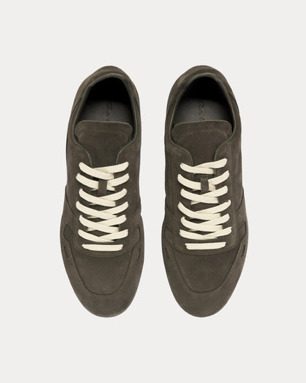 Rick Owens Temple Minimal Suede Grey Low Top Sneakers - 2