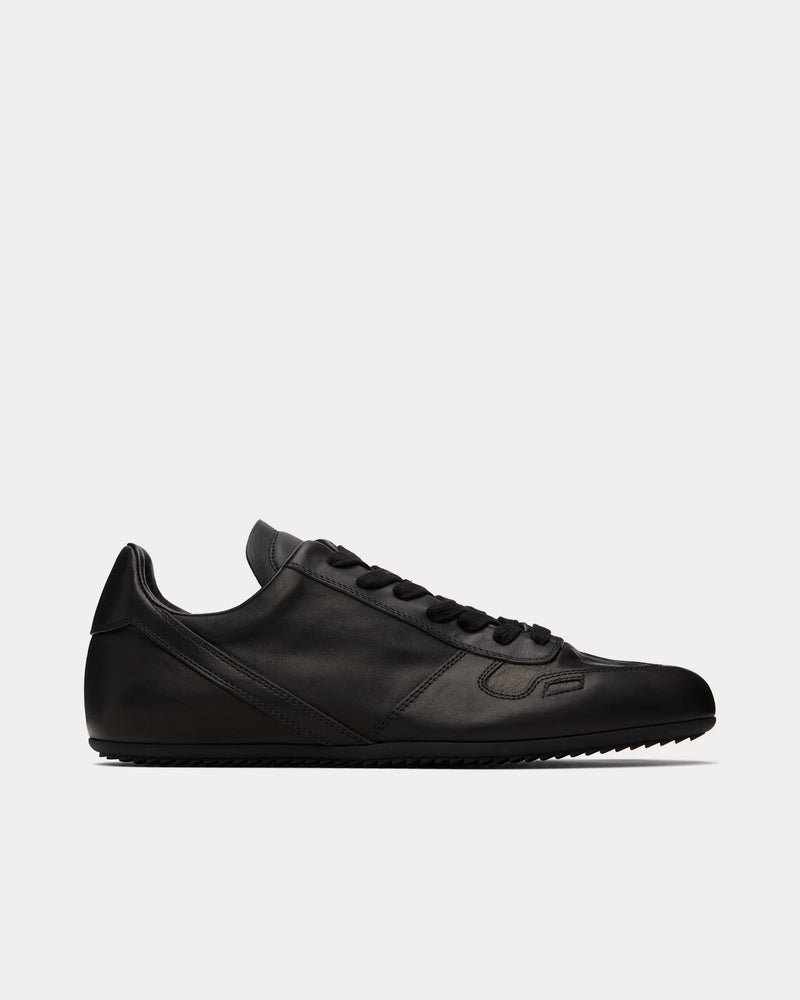 Rick Owens Men's Temple Minimal Lambskin Leather Black Low Top