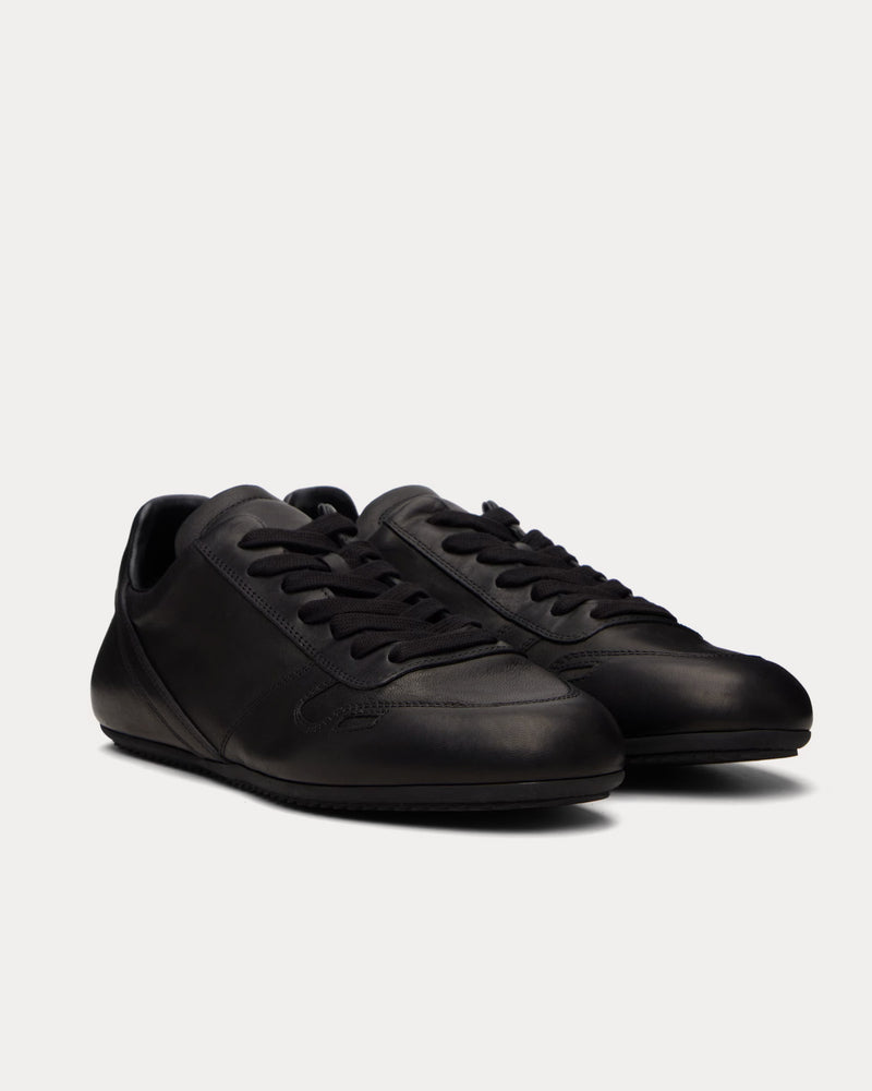 Rick Owens Men's Temple Minimal Lambskin Leather Black Low Top