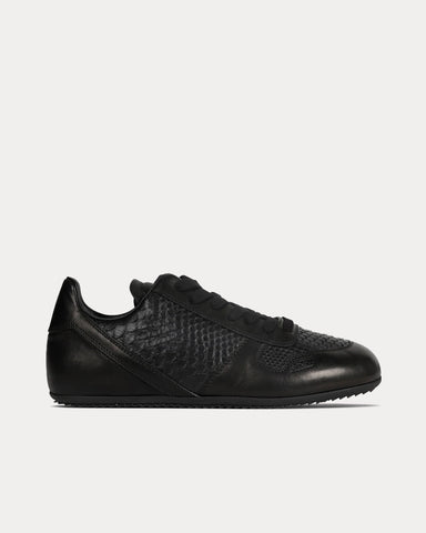 Rick Owens Temple Minimal Python Leather Black Low Top Sneakers