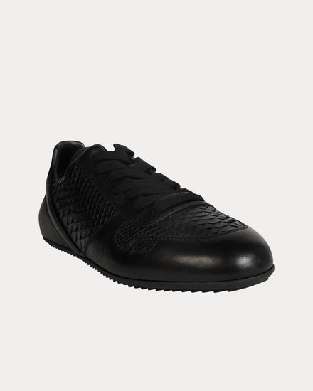 Rick Owens Temple Minimal Python Leather Black Low Top Sneakers - 2