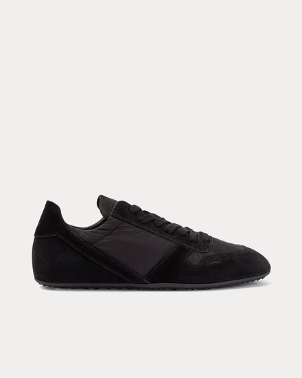 Rick Owens Temple Minimal Suede Black Low Top Sneakers - 1