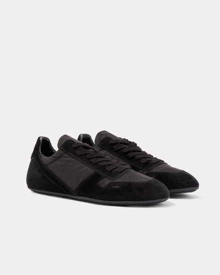 Rick Owens Temple Minimal Suede Black Low Top Sneakers - 3