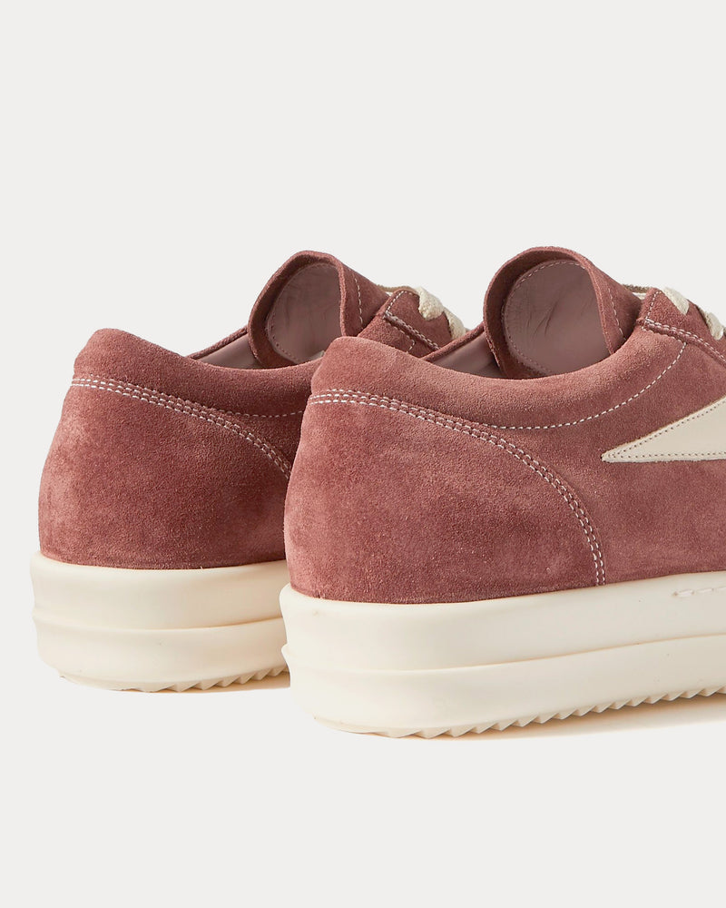 Rick Owens Vintage Leather Dusty Pink / Milk Low Top Sneakers - 2
