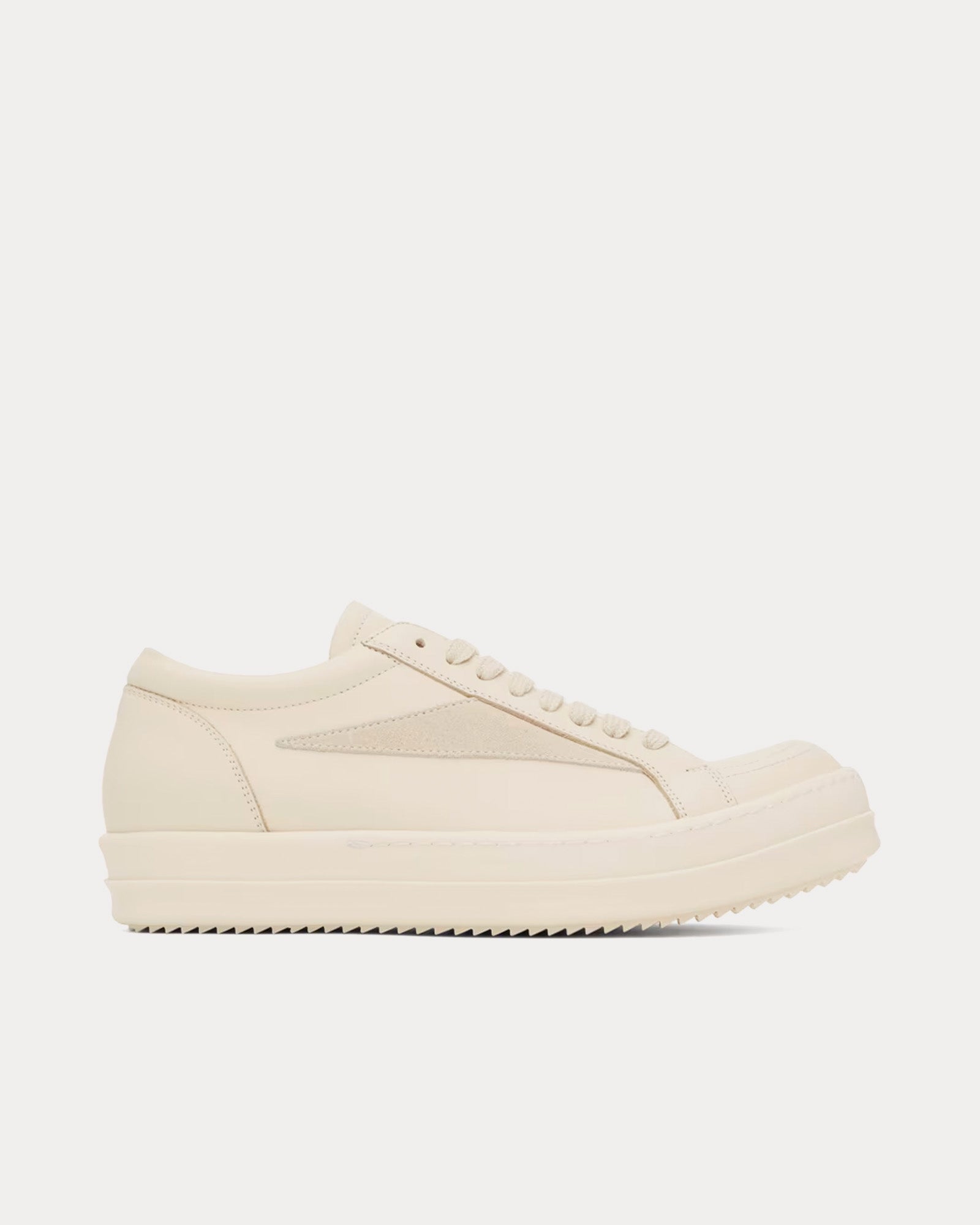 Rick Owens Men's Vintage Leather Milk / Milk Low Top Sneakers