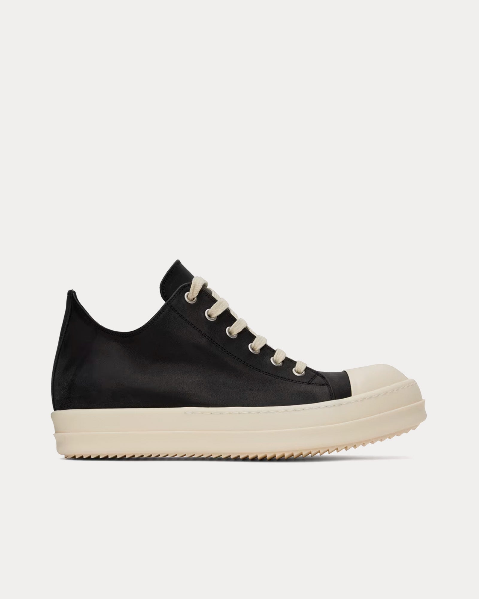 Rick Owens - Leather Black / Milk Low Top Sneakers