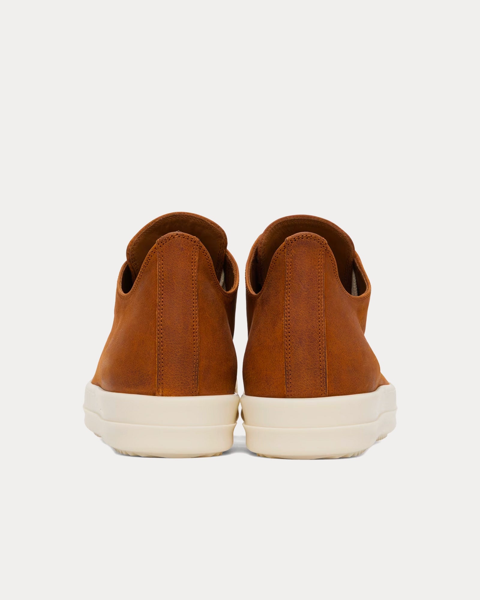 Rick Owens - Leather Clay / Milk Low Top Sneakers