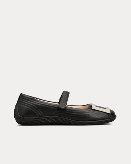 Roger Vivier Viv Low Mary Janes in Leather Black Slip Ons - 1
