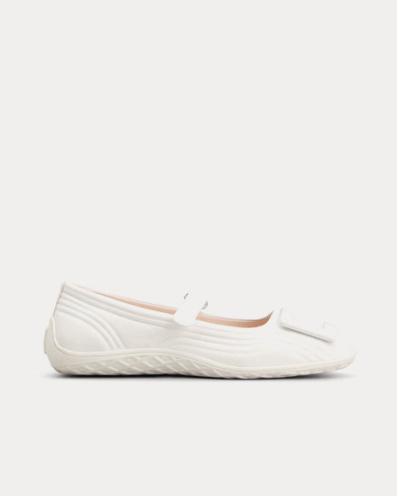 Roger Vivier Viv Low Mary Janes in Leather White Slip Ons - 1