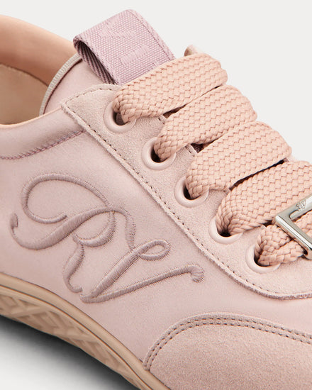 Roger Vivier Viv Low Suede Pink Low Top Sneakers - 2