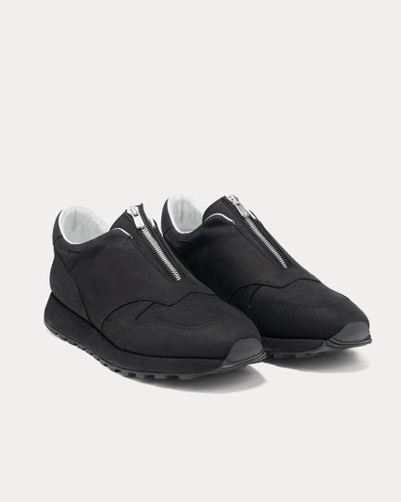 Sabor. Jog Nubuck Black Slip On Sneakers - 3