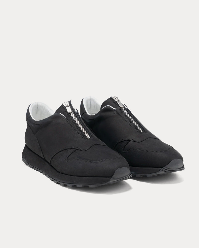 Sabor. Jog Nubuck Black Slip On Sneakers - 3