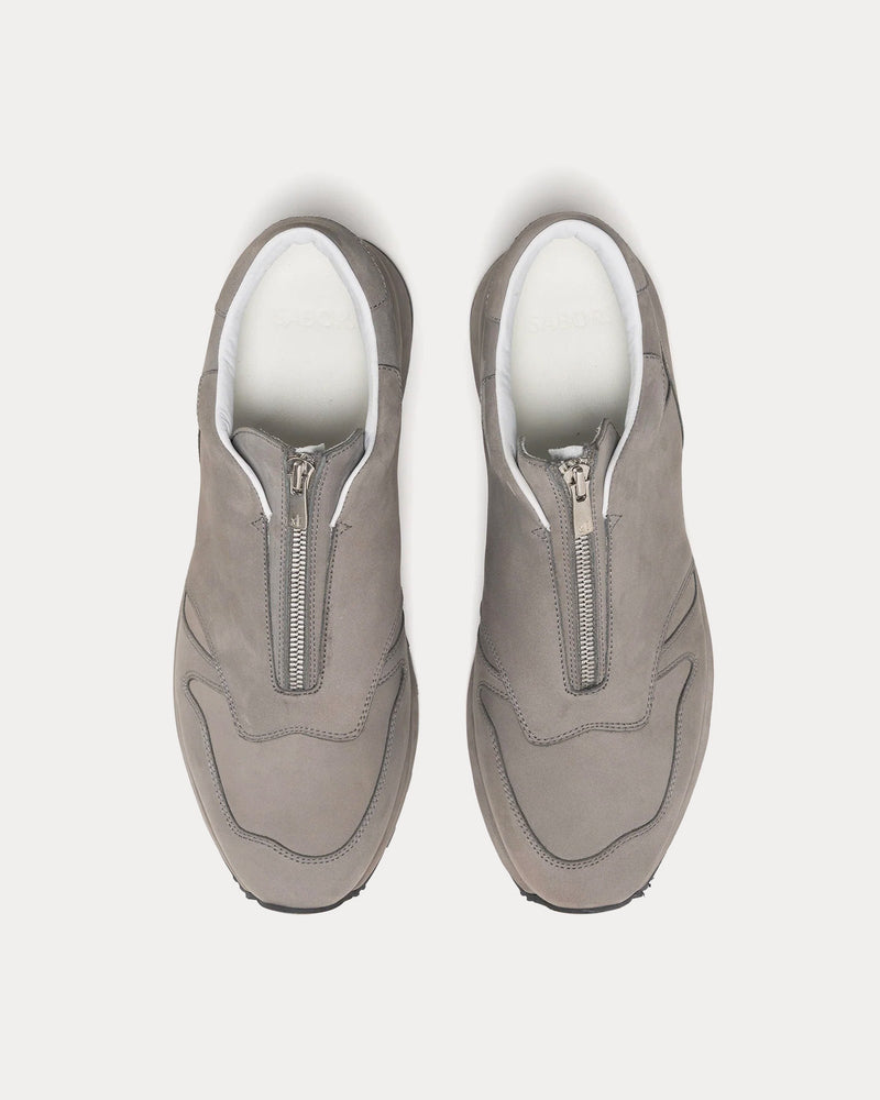 Sabor. Jog Nubuck Grey Slip On Sneakers - 2
