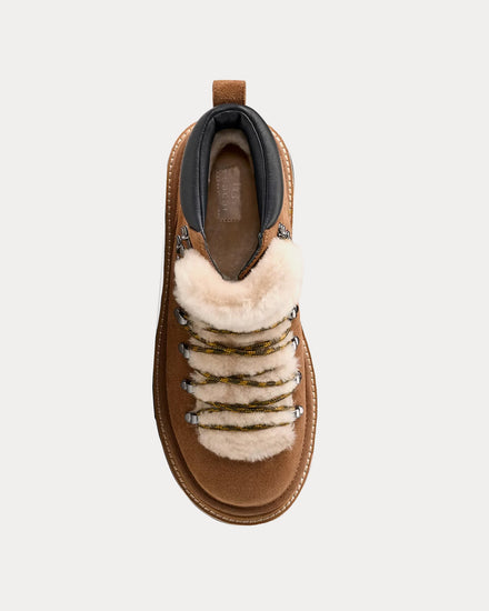 UGG x Sacai Suede & Shearling Chestnut Hiking Boots - 2
