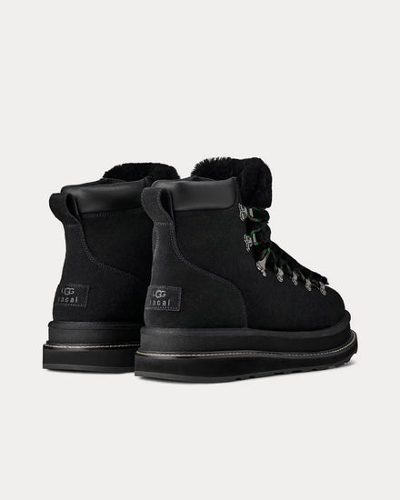 UGG x Sacai Suede & Shearling Black Hiking Boots - 4