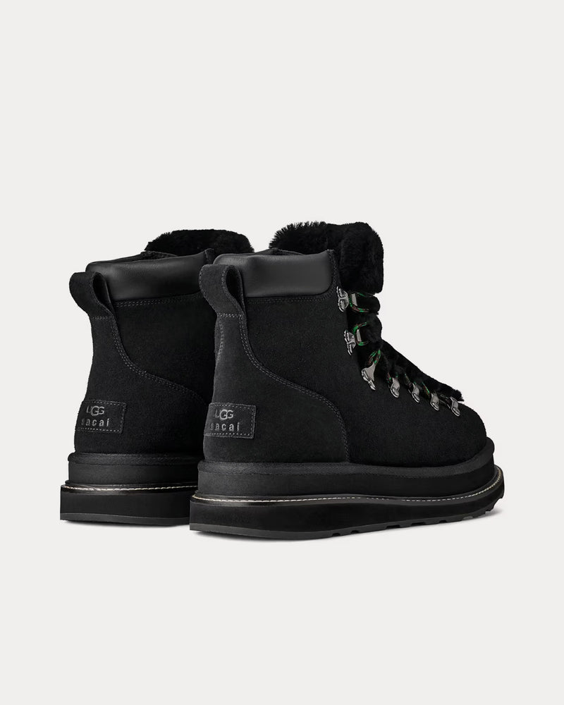 UGG x Sacai Suede & Shearling Black Hiking Boots - 4