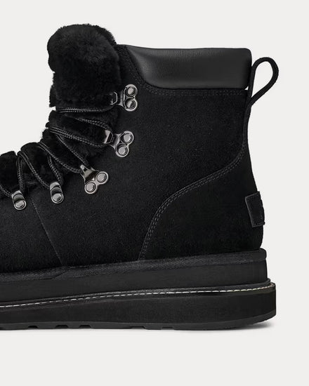 UGG x Sacai Suede & Shearling Black Hiking Boots - 5