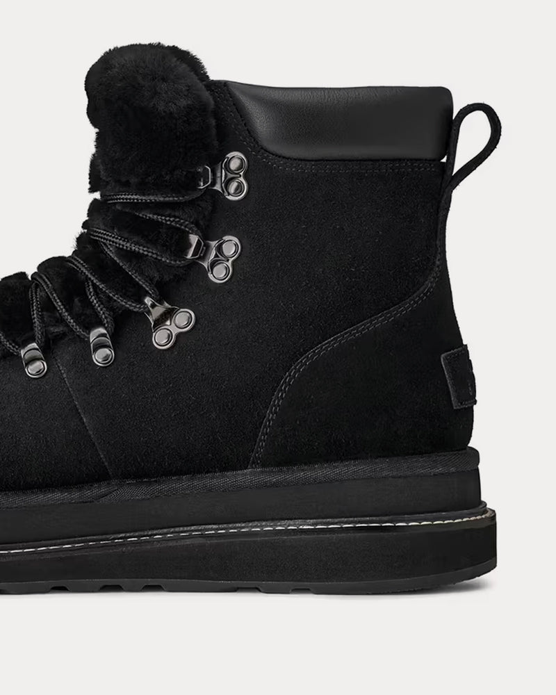 UGG x Sacai Suede & Shearling Black Hiking Boots - 5