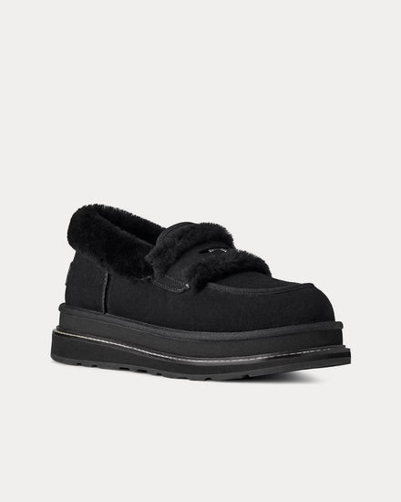 UGG x Sacai Suede & Shearling Black Loafers - 3