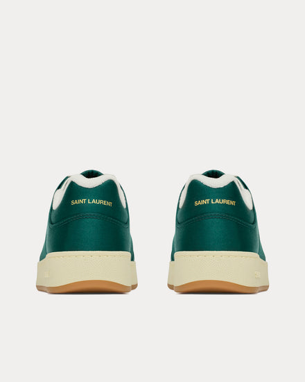 Saint Laurent SL/61 Satin Crepe Bottle Green / White / Honey Low Top Sneakers - 4
