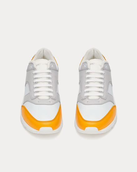 Saint Laurent Bump Smooth Leather White / Yellow Low Top Sneakers - 2