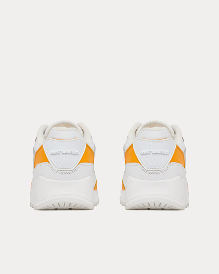 Saint Laurent Bump Smooth Leather White / Yellow Low Top Sneakers - 4