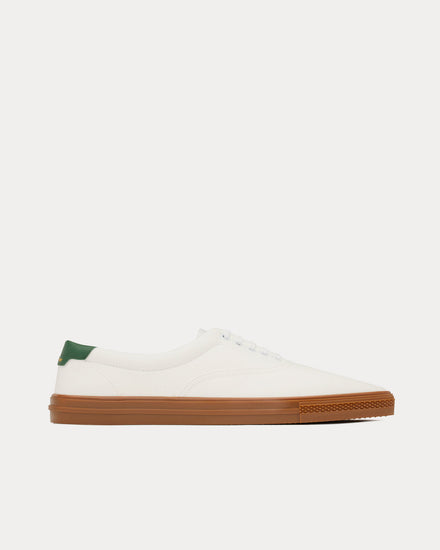 Saint Laurent Club Canvas & Leather Blanc Optique / Dark Basil Low Top Sneakers - 1