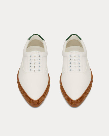 Saint Laurent Club Canvas & Leather Blanc Optique / Dark Basil Low Top Sneakers - 2