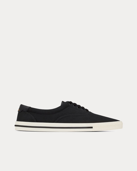 Saint Laurent Club Canvas & Leather Noir / Blanc Noir Low Top Sneakers - 1