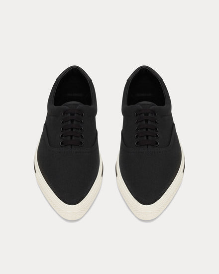 Saint Laurent Club Canvas & Leather Noir / Blanc Noir Low Top Sneakers - 2