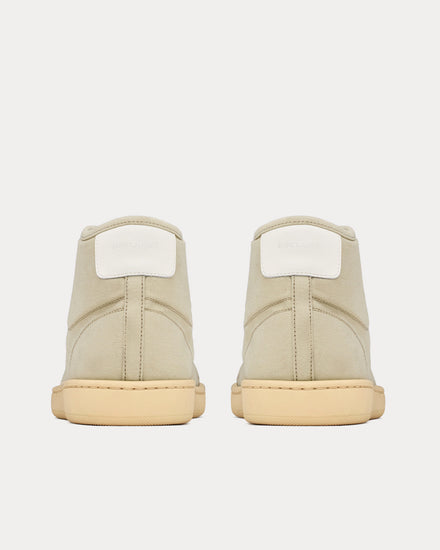 Saint Laurent SL/39 Court Classic Canvas Beige High Top Sneakers - 3