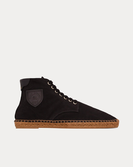 Saint Laurent Damon Espadrilles Canvas Black High Top Sneakers - 1