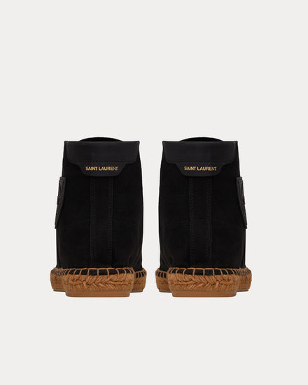 Saint Laurent Damon Espadrilles Canvas Black High Top Sneakers - 4