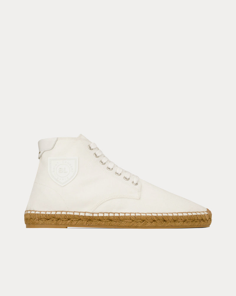 Saint Laurent Damon Espadrilles Canvas Off-White High Top Sneakers - 1