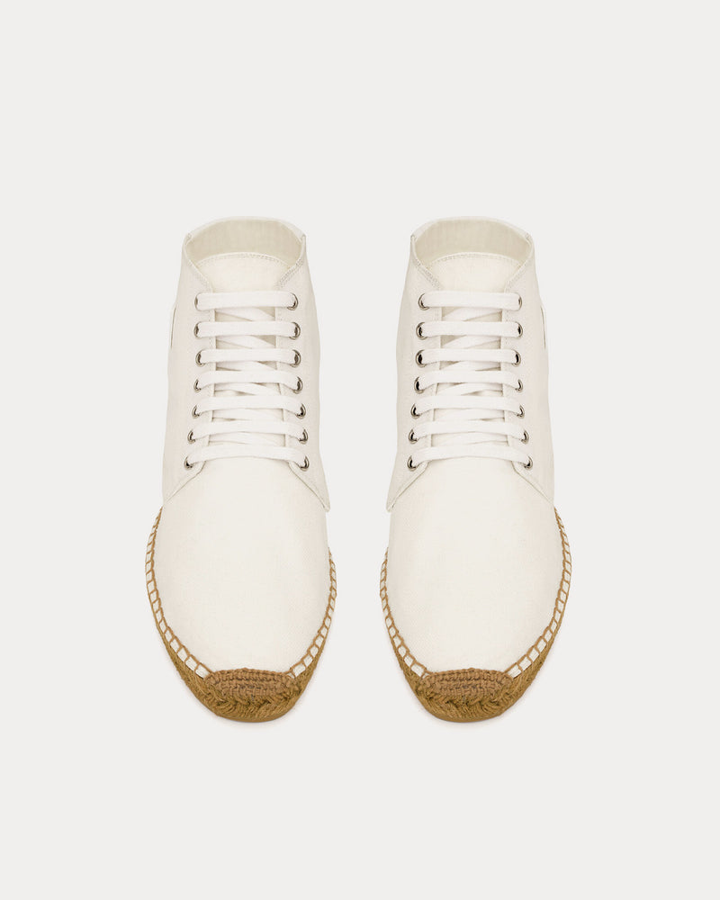 Saint Laurent Damon Espadrilles Canvas Off-White High Top Sneakers - 2