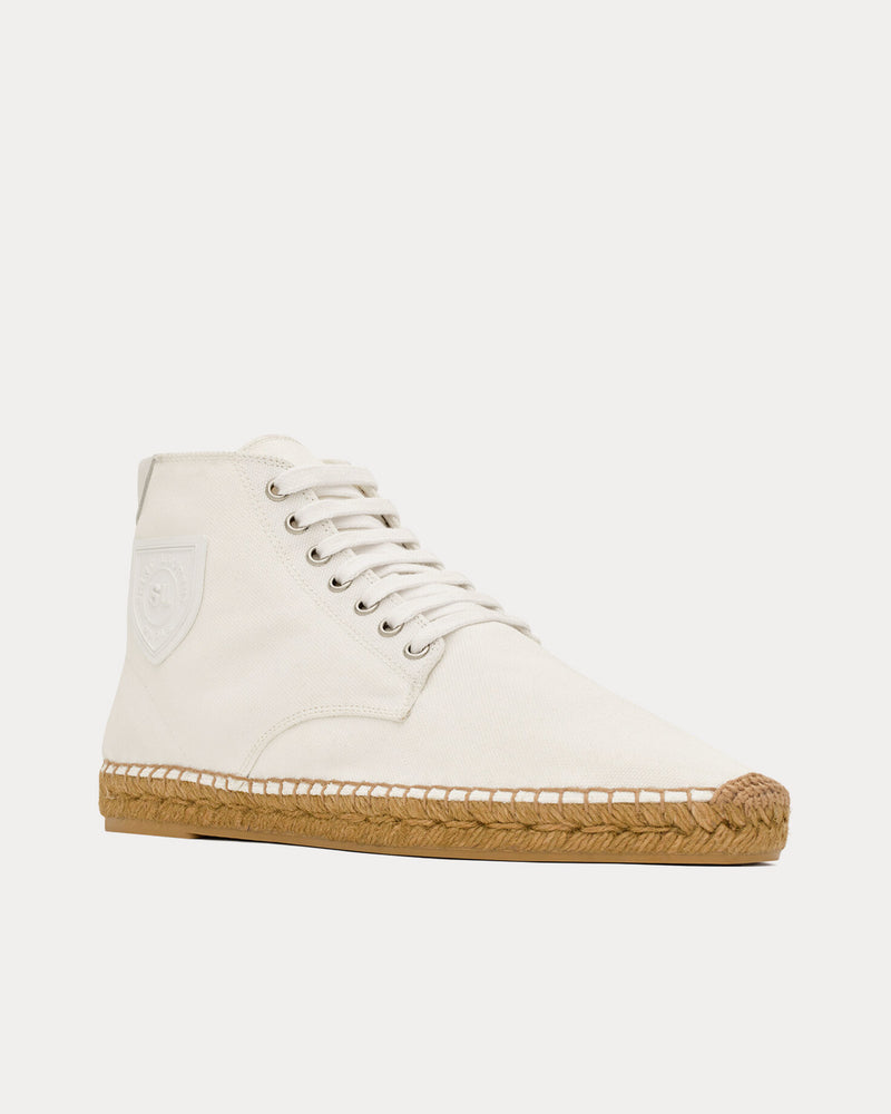Saint Laurent Damon Espadrilles Canvas Off-White High Top Sneakers - 3