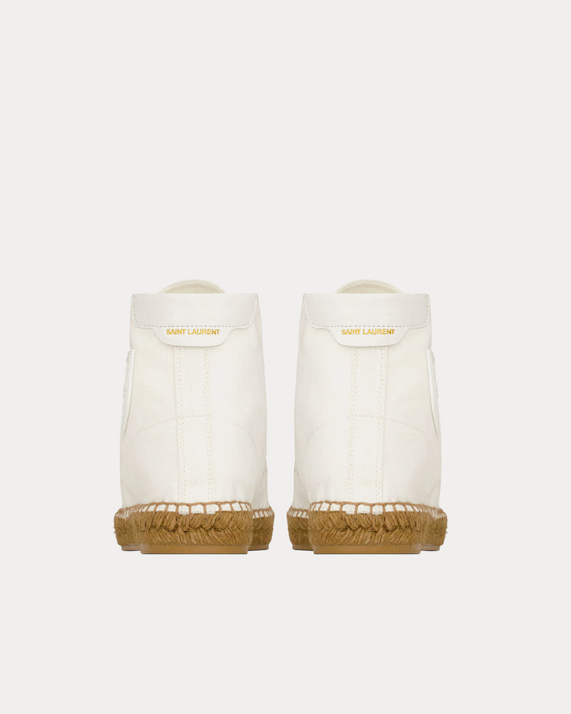 Saint Laurent Damon Espadrilles Canvas Off-White High Top Sneakers - 4