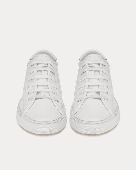 Saint Laurent Malibu Smooth Leather Optic White Low Top Sneakers - 2
