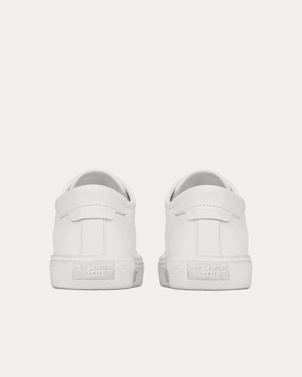 Saint Laurent Malibu Smooth Leather Optic White Low Top Sneakers - 4