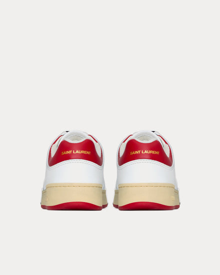 Saint Laurent SL/61 Grained Leather White / Vintage Red Low Top Sneakers - 3