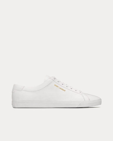 Saint Laurent Andy Leather Optic White Low Top Sneakers